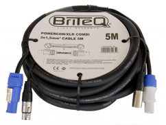 Hybridkabel Licht, 1 x PowerCon, 1 x XLR 3-pol., Briteq, 5m